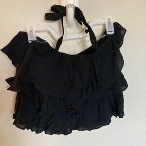 Casting La Black Ruffled Halter Crop Top Size S – RN 138234 / Style #20962